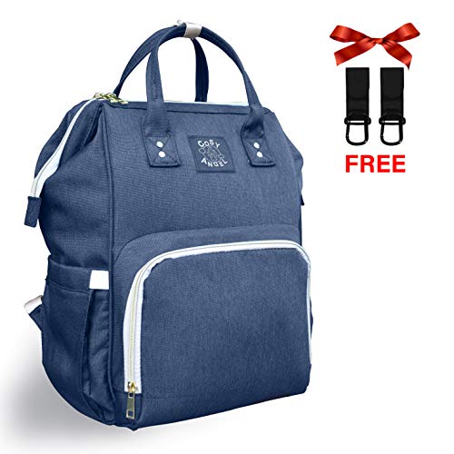 Sac de Change Cosy Angel Sac-à-Dos Tissu Oxford, Sac à Couches Bébé avec Crochet Poussette, Sac-à-Dos de Voyage Multifonction Imperméable Organisateur pour Parents (Bleu Foncé)