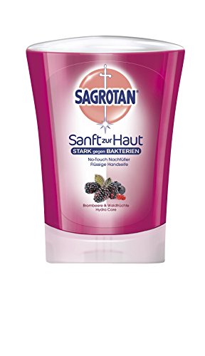 Sagrotan No-Touch Nachfüller Flüssige Handseife, Brombeere und Waldfrüchte, 5er Pack (5 x 250 ml)