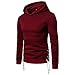 Produktbild Hmeng Mens Cotton Leichte Slim Fit Tasche Zip-up Hoodie Jacke (Weinrot, M)