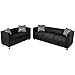Produktbild vidaXL Sofa Set 3-Sitzer 2-Sitzer Kunstledersofa Loungesofa Couch Kissen schwarz