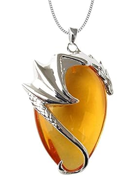 Draca Drachen Anhänger Amulett Talisman Magischer Gothic Schmuck mit Halskette Drachenanhänger – 06