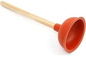 QBL® Heavy-Duty [ Pack of 2 ] Drain Plunger with Wooden Handle - 6-inch Cup - Perfect for Bathroom, Kitchen, and More