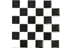 CONWIRE Piastrelle a mosaico, quadrate a scacchi, in ceramica, dimensioni: 48 x 48 x 6 mm, dimensioni foglio: 300 x 300 mm, 1 foglio