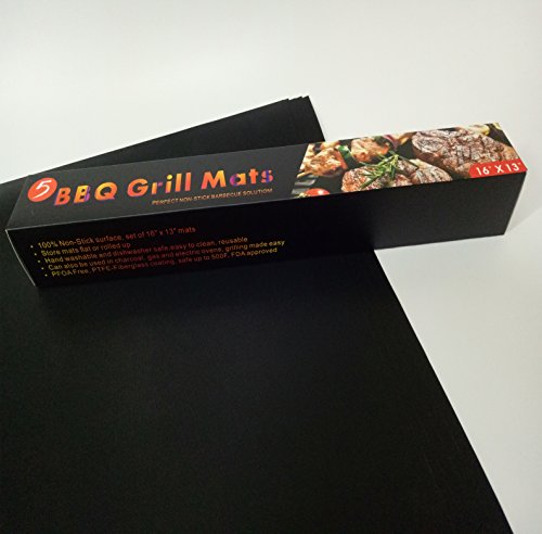 Vonimus BBQ Grillmatte 5er Set, Grillen und Backen Wiederverwendbar für Holzkohlegrill, Elektronischen Grill, Backofen, Dampf-Backofen, Mikrowelle - 8