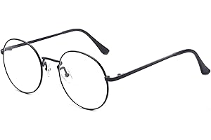 ALWAYSUV Metalowa rama retro lustrzane szkło lustro dekoracyjne klasyczne okrągłe oprawki szkło przezroczyste soczewki okulary okulary