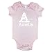 Personalised Alphabet Name Baby Vest Baby Grow Bodysuit Onesie for Girls (3-6 Mths, Pink)