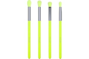 Docolor Lot de 4 pinceaux pour fard à paupières, poils synthétiques de qualité supérieure et manche en bois, pinceaux mélangeurs de couleurs verts