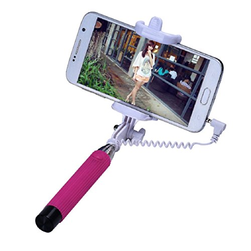 Kolylong Ausziehbare Hand Self-Pole Stativ Monopod Stock fr Smartphone(Rote)