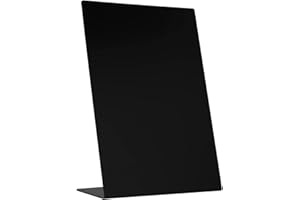 EUROPEL Présentoir de table A4 tableau noir avec support - Tableau ardoise de comptoir en L avec base intégrée - Tableau noir pour restaurant, food truck, mariage, fête