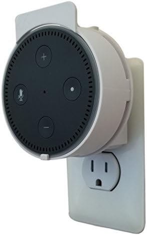 The Spot Deluxe by Dot Genie: The Simplest and Cleanest High-End Outlet Wall Mount Hanger Stand for Home Voice Assistants - Designed in USA (White)
