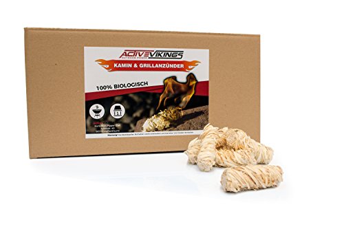 ActiveVikings – Kamin&Grillanzünder Probepackung (Mengen 2,5kg 3kg 5kg) ——— Ökologische und Biologische Anzünder, Ideal für Ihren Kamin und Grill, 0.03 kg (2 Stück).( Bioanzünder Grillanzünder Kaminanzünder Ofenanzünder Holzanzünder Holzwolle) (0.03) - 3