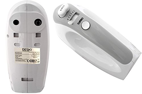 Handmixer 200 Watt Weiss- grau 5 Stufen Mixer Handrührgerät - 3