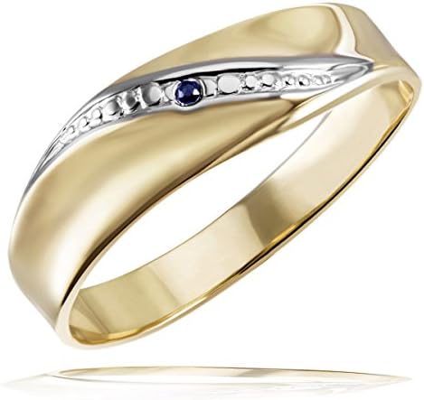 Goldmaid Women's Ring Yellow Gold one blue Sapphire 8ct Size:L 1/2 (52 EU)