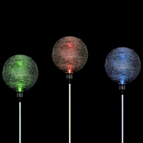 Solarlampe Kugel Gartenbeleuchtung LED Farbwechsel Akku Kunststoff Edelstahl Außenbeleuchtung 3farbig Solar Garten - 4