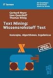 Text Mining: Wissensrohstoff Text: Konzepte, Algorithmen, Ergebnisse by 