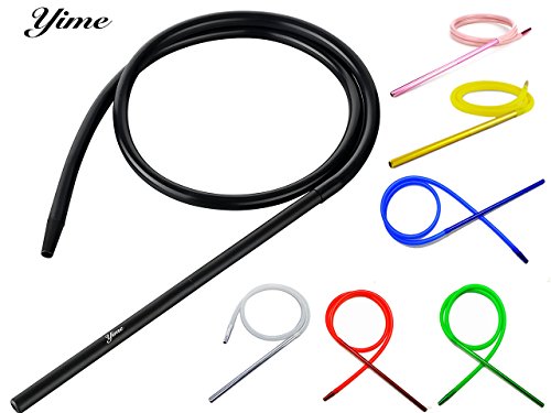 YIME Shisha Schlauch Silikon set incl. Mundstücke I Komplettset I Matt-Schwarz