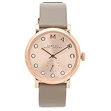 Marc Jacobs Damen Quarzuhr mit Rose-goldfarbenem Zifferblatt Analog-Anzeige und Rose-goldfarbenem Armreif aus Leder mbm1400