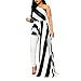 Produktbild Yallylunn Frauen Sexy Mantel Schulterfrei Party Clubwear Einzelne Streifenkleid Schulterfreie Schulter Boho Strandurlaub Sommerkleid Ballkleid Kaftan