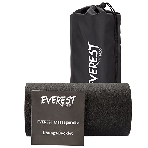 EVEREST FITNESS Selbstmassage-Rolle für Faszien-Training und Wellness, Härtegrad Medium, in schwarz | 2 Jahre Zufriedenheitsgarantie | Faszien-Rolle, Schaumstoff-Rolle, Therapie-Rolle, Massage-Rolle - 5