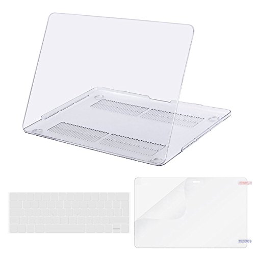 MOSISO Plastik Hartschale Schutzhülle Snap Case mit Silikon Klar Tastatur Schutz Abdeckung mit Screen Protector für NEUESTE MacBook Pro 13 Zoll (2016 Freisetzung) A1706 / A1708 mit/ohne Touch Bar and Touch ID, Schwarz