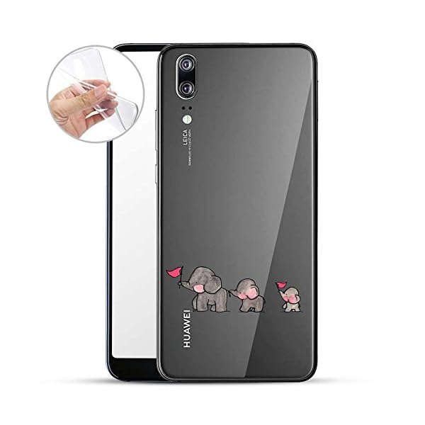 Finoo Hülle für Huawei P20 - Handyhülle mit Motiv und Optimalen Schutz TPU Silikon Tasche Case Cover Schutzhülle - Elefanten Marsch