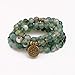 Produktbild LBZDR Armband Mode Streifen Achat Wasser grün Armband 108 Perlen Lotus Anhänger Armband