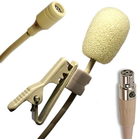 Ultradisk 4056 Skin Beige Lapel Lavalier Microphone Stereo Omnidirectional small 4mm Cartridge (4056 x TA4F Shure 1 metre)