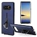 Produktbild Funktional mit Halterunge Hülle,Weideworld Luxuriöse Hülle mit unsichtbaren Pull-Ring-Halterungen schützen für Samsung Galaxy Note 8 Blau