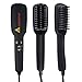 High quality Hair Straightener comb - Electric Straight Hair Styling Brush with 2 Free Hair Clips, Anti Scald Gloves and Small Cleanup Brush - Hair straightening Brush Babyliss Is Simple To Operate (Black)-ccbetter