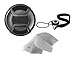Sony FDR-AX100 Lens Cap Center Pinch (62mm) + Lens Cap Holder + Nwv Direct Microfiber Cleaning Cloth. RS.3475.00