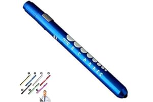 Supertool - Mini linterna de pluma de diagnóstico médico, mini linterna LED reutilizable para el hogar, al aire libre, médico, enfermera, emergencia EMT (azul, 1 paquete), 13,5 cm