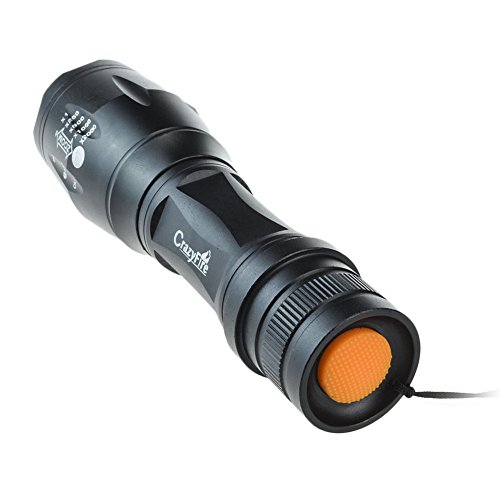 CrazyFire LED Taschenlampe Rotlicht,Cree XM-L T6 1000 Lumen Tactical LED Taschenlampe,Outdoor Wasserdicht Camping LED Taschenlampe Aufladbar Lenser für Wandern,Camping,Reisen (Rotlicht) - 3