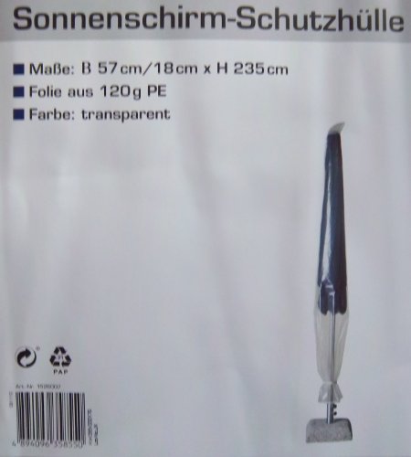Preisvergleich Produktbild Sonnenschirm Schutzhülle Höhe 2,35 cm transparent