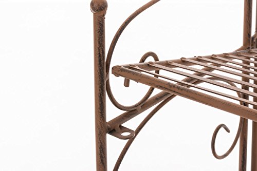 CLP Metall-Standregal LENJA, Landhaus-Stil, klappbar, mit Pulverbeschichtung, ca 160 x 60 x 30 cm, 4 Böden braun - 7