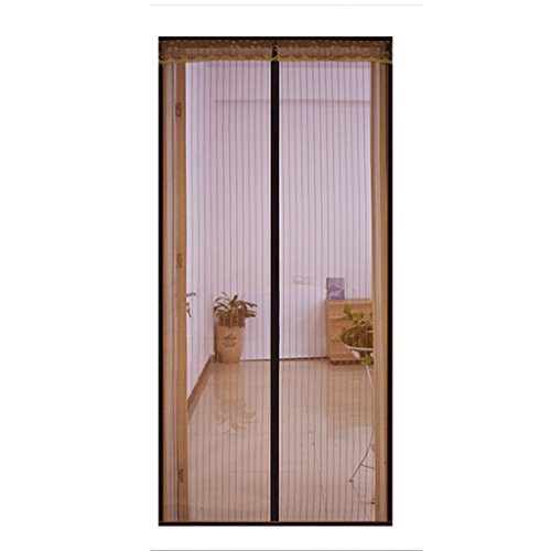 Preisvergleich Produktbild Maschen-magnetische Schirm-Tür mit Spitze, sofortiger versiegelter Fliegengitter-Tür-Vorhang mit vollem Rahmen-Flausch-Insekten-Flug (Size : 100 * 210cm)