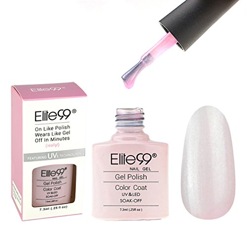 Elite99 Soak Off Gel Nail Polish Nail Art UV LED Manicure Lacquer 7.3ml Glitter Clear Pink (09857)