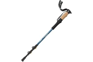 ALTUS Nogal | Bastones telescópico | Bastones Trekking | Par de Bastones | Aluminio | Tres tramos Regulables | Punta de Widia | Azul Ocean | Adulto | Unisex | para Hombre y Mujer