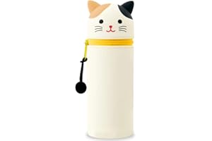 GDFJBG 2-in-1 Silikon Federmäppchen - Tiger, Federtasche aus weichem Silikon für Stifte, Federmappe und Stiftehalter, Mäppchen Tiere, Schlampermäppchen (Schildpatt-Katze)