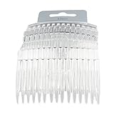 Set of 4 Clear Plain Hair Combs Slides 7cm (2.8