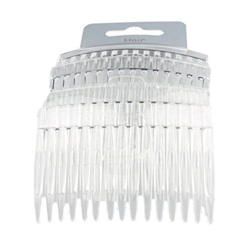 Set of 4 Clear Plain Hair Combs Slides 7cm (2.8) by Pritties Accessories