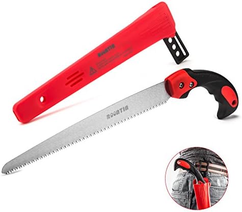 Garden Pruning Saw, 11"Curved Blade Hand Saw with Non-slip Ergonomics Handle and Professional Shealth for Tree Pruning,Camping,Hunting,Toolbox and More