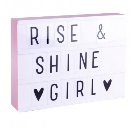 A lovely little Company - Lightbox Pink - Leuchtkasten mit 85 x Buchstaben und Symbole - 30 x 22 cm