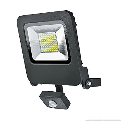 OSRAM - Projecteur Extérieur LED ENDURA FLOOD - Détecteur de Mouvement - Etanche IP44 - 50W - 4000 lumen - Orientable 180° - Blanc chaud 3000K - Gris Anthracite