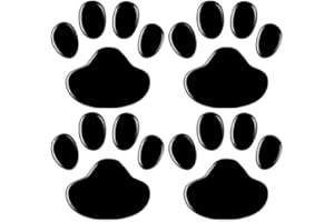MenYiYDS 4 Pcs Black 3D Chrome Dog Paw Footprint Sticker Car Emblem Decal Decoration for Car Motorcycle Wall Laptop Furniture (Black)