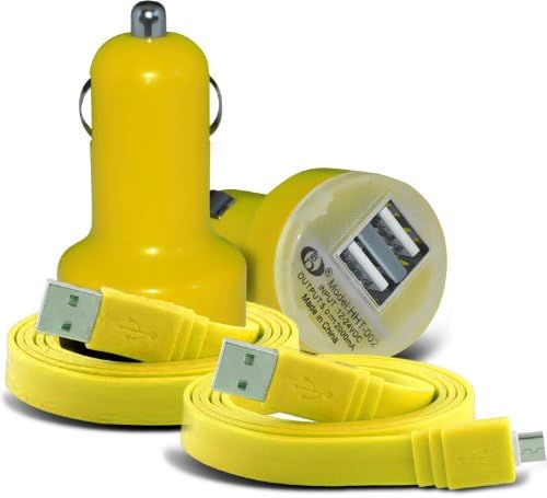 (Yellow) BlackBerry Bold 9790, 9780, 9650, 9700 BlackBerry Bold Touch 9900, 9930 Universal 12v Mini Bullet USB Dual Port In Car Charger