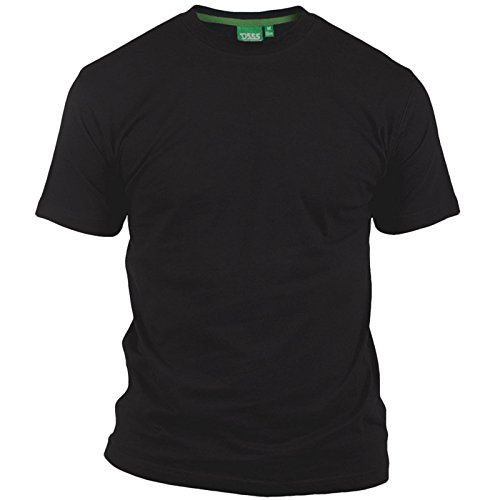 talla grande hombre camiseta Duque D555 Nuevo Algodón Puro Cuello Redondo Manga Corta ARRIBA - Negro, 5XL
