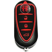 Pulsanti Chiave Telecomando Di Ricambio In Silicone Gomma Compatibile Con Alfa Romeo Mito Giulietta 7 Colori 3 Tasti (ROSSO