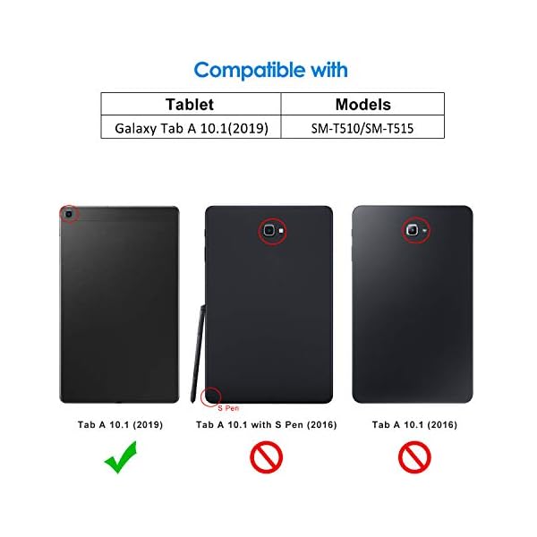JETech Funda Compatible Galaxy Tab A 10.1 2019 Modelo (No para 2016 Modelo), Negro - Image 3