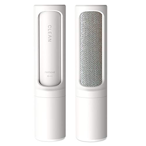 MEGON - Eliminador de pelos y pelos de mascotas, portátil, autolimpiable, antiestático, cepillo para el polvo, elimina pelos de perros y gatos