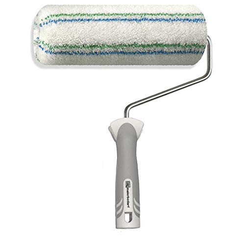 Rodillo para fachada, hilo verde y azul, 25 cm, con asa de agarre de 2 K